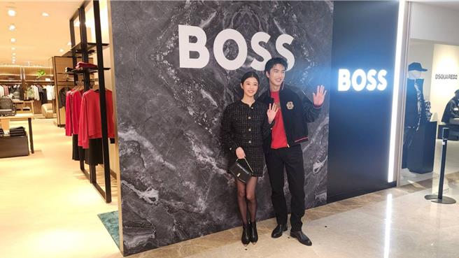 BOSS全新概念店今（11）日开幕，力邀人气男星曾敬骅、詹子萱站台。（柯宗纬摄）