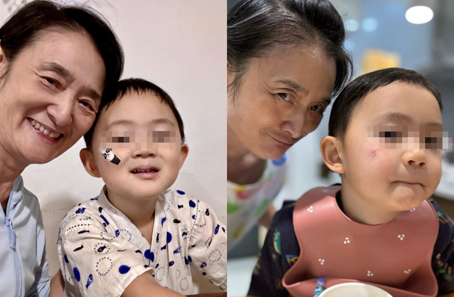 谭艾珍近年定居在台南，跟外孙子新酱享受天伦乐（图／翻摄自谭艾珍脸书）