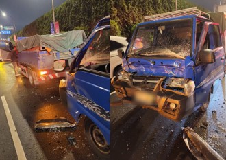 中和貨車追撞駕駛一度受困 車頭潰縮！下班車潮塞爆