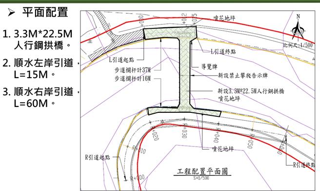 桃園市平鎮區平鎮里老街溪上游支流大坑缺溪2岸長久以來的交通不便，右岸的長輩參與左岸的社區關懷據點活動極為不便，導致社區參與度受到限制。（陳韋曄提供／廖姮玥桃園傳真）