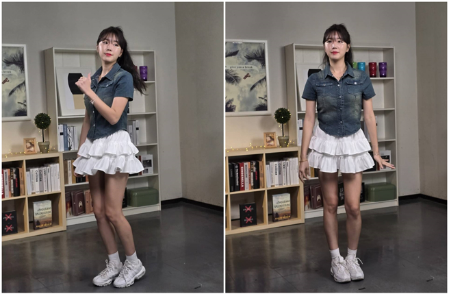 身材高挑的安芝儇，个性活泼大方圈粉无数。（陈珈萤 摄）
