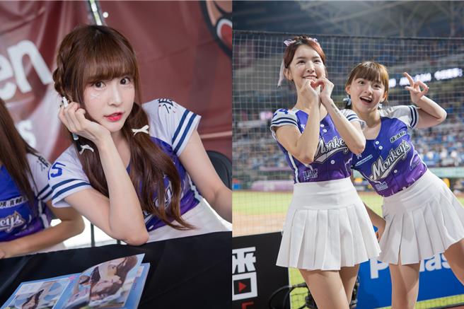 乐天推出孟洁（左起）、雅涵、十元等女孩的相关福袋。（乐天桃猿提供）