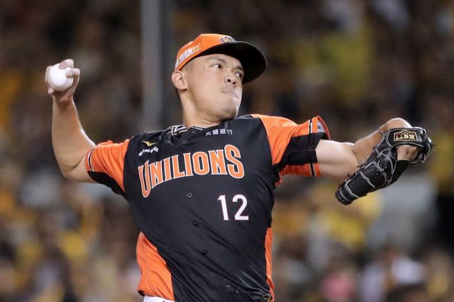 中华职棒统一7-ELEVEn狮队投手陈韵文。（资料照，黄世麒摄）