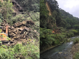 用路人注意！新店平廣路巨石擋路 預計2天內排除