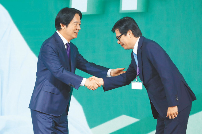 图为总统赖清德（左）、高雄市长陈其迈（右）。（中时资料照）