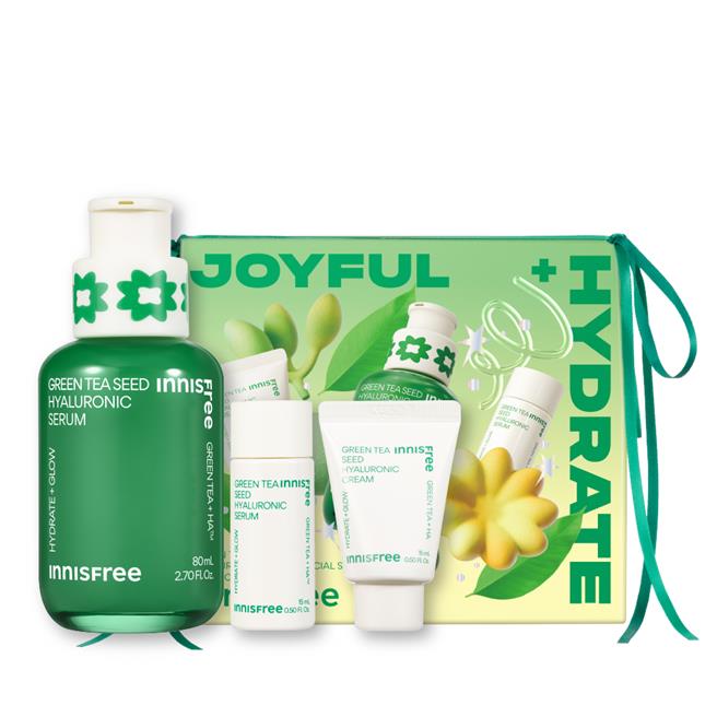 宏匯广场INNISFREE绿茶籽玻尿酸保溼限量组，价格店洽。（宏匯广场提供）