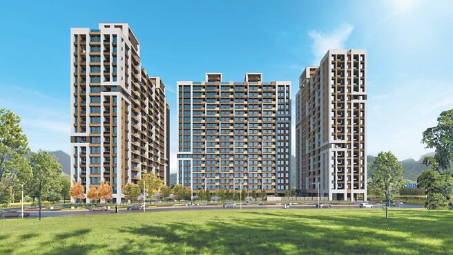 「新濠岳」日前开放指名度最高的C栋销售，配合新濠建设向来的不二价销售策略，一举拉抬现场买气。（新濠岳建筑3D示意图）