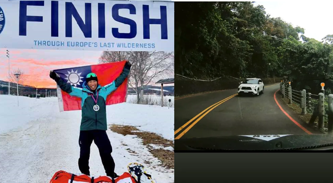 极地超马好手陈彦博日前到日月潭出差，差点被逆向三宝收掉。（翻摄自陈彦博 Tommy Chen脸书、IG）
