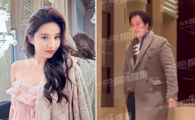 刘亦菲与红星坞娱乐传媒公司CEO陈金飞飞于酒店聚餐。（图／翻摄自微博）