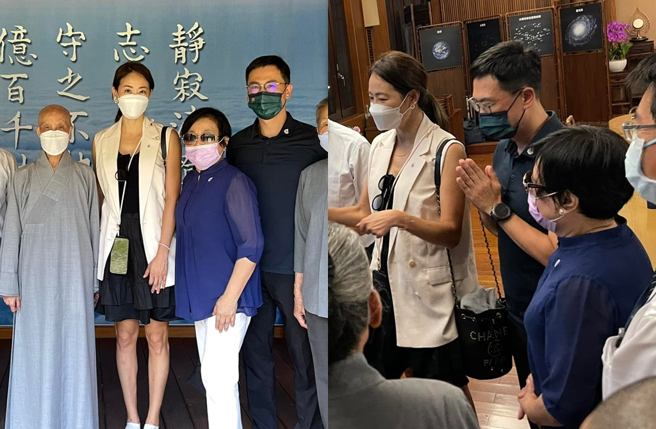 贾永婕先前行善曾找婆婆一起见证严法师。（图／翻摄自贾永婕的跑跳人生脸书）