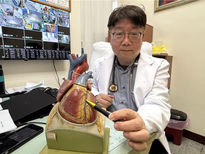 陈丰霖诊所院长陈丰霖指出，天气冷会造成血管收缩心臟负担加重，提醒从未诊断有潜在风险的患者，遇天冷出现胸痛胸闷等异常一定要寻求专业检查。（冯惠宜摄）