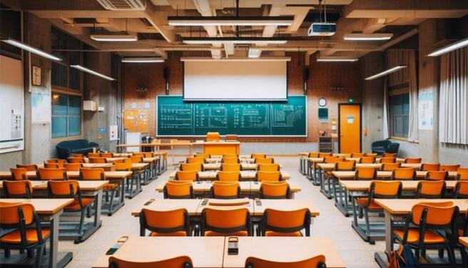 有八大行业人士混入北部知名私大校园进行招募，法院裁定不罚的理由引发争议。（校园示意图、与本案无关／AI生成）