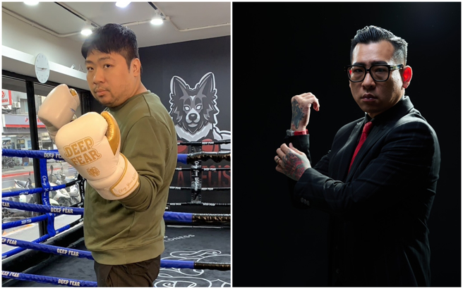 网红「蹦板」吕育铨和知名实况主「亚洲统神」张嘉航，21日在《拳上》火热对战。（图／余信翰摄、蹦板提供）