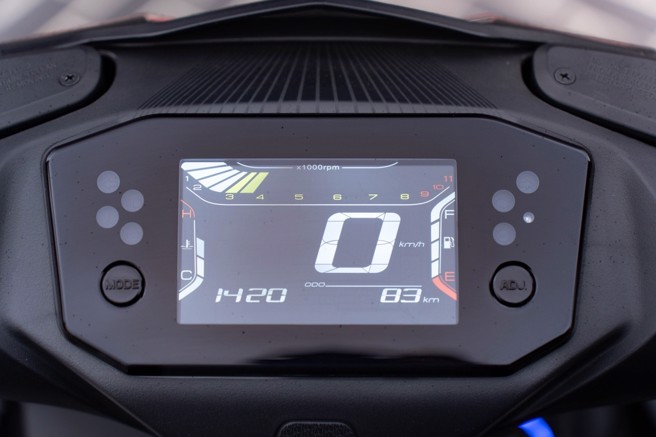 全彩LCD数位仪表提供清晰易读的资讯。（吴松翰摄）