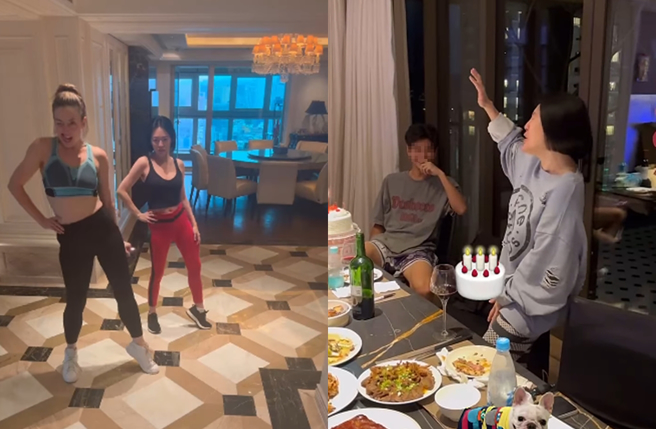 小S常分享在家里练舞、开派对的影片。（图／翻摄自elephantdee IG）