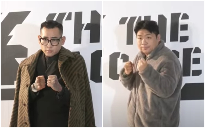 知名实况主「亚洲统神」张嘉航和「蹦板」吕育铨21日晚间进行拳战。（图／摄自YT@中时新闻网娱乐）