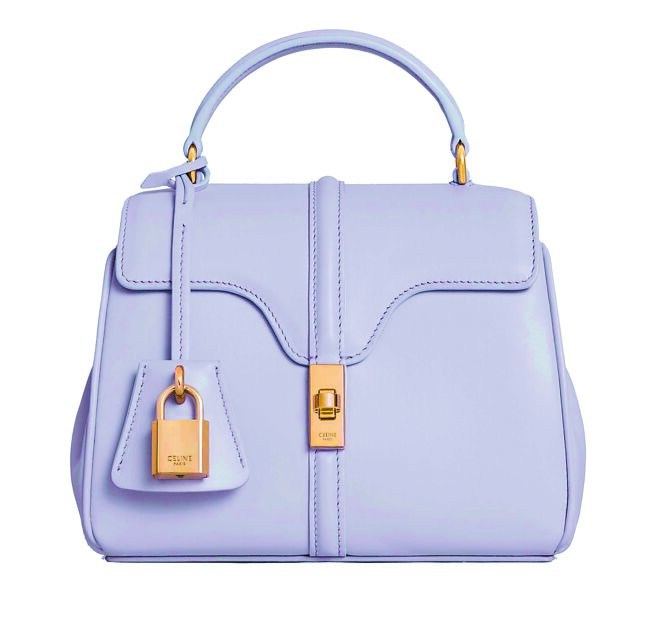 Celine淡紫色缎面牛皮革迷你型手袋，12万元。（Celine提供）