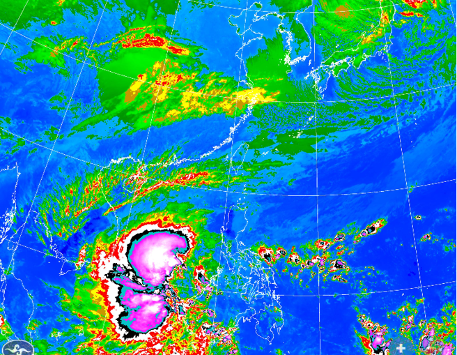 太平島南方海面上午8時生成熱帶性低氣壓TD30。（翻攝自氣象署）