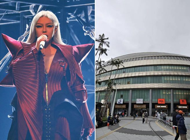 張惠妹21日起一連5天在大巨蛋開唱（左圖），開唱第一天就遭周邊里民反映造成家具晃動，對此，北市體育局回應惠要求遠雄做好周邊較易受影響的建物監測，並邀請專業團隊研商如何降低對周圍建物影響。（左圖／聲動娛樂提供；右圖／謝佳君攝）