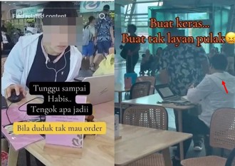 女强占餐厅桌椅「不点餐」 槟城机场店家霸气收桌