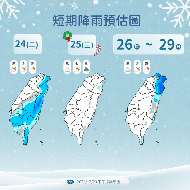 氣象署分析未來天氣變化。（氣象署提供）