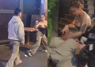 爆乳女搭訕不成變街頭亂鬥 港男出「抓奶龍爪手」反擊遭逮