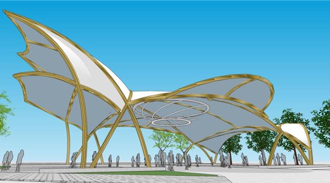 花蓮縣政府爭取中央經費挹注，斥資3416逾萬元在花蓮市達固部灣‧撒固兒部落興建文化聚會所，預計明年8月底完工；圖為聚會所效果示意圖。（花蓮縣政府提供／羅亦晽花蓮傳真）