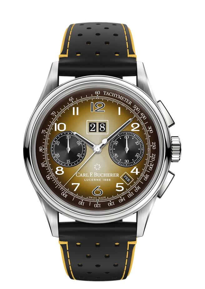 2024年12月25日 台北市／圖07：寶齊萊傳承系列年曆雙盤計時碼表台北版，表背印有台北知名地標，售價24萬5000元。（寶齊萊提供／黃唯淯台北傳真）