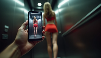 色保全搭电梯遇短裙妹 手机开录影蹲下「想偷拍」当场被识破