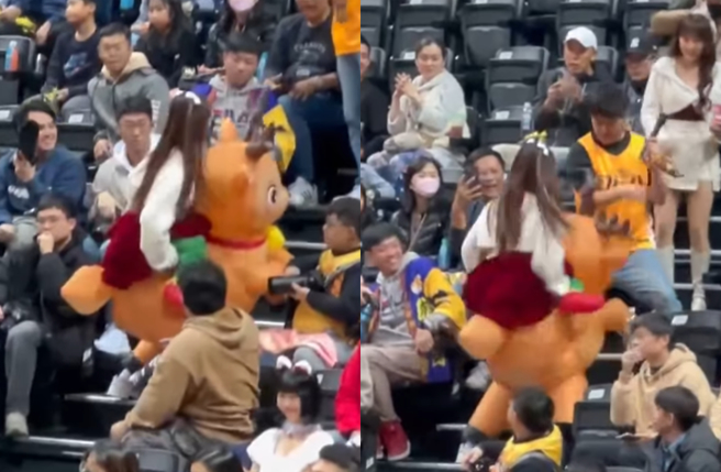 短今穿麋鹿装走上看台走道。（图／IG@sammie_923）