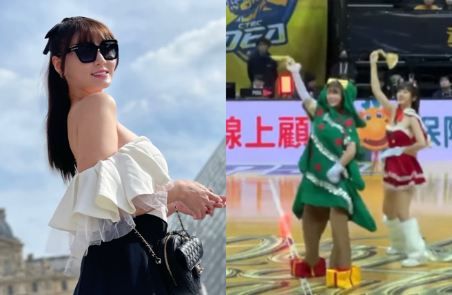 短今突穿圣诞树闯入球场，骑麋鹿走上看台球迷全看呆。（图／IG@sammie_923）