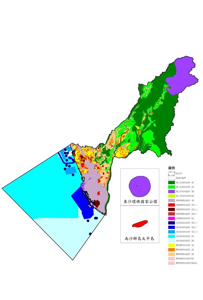 都发局发布资料，此为高雄市国土功能分区图草案。（都发局提供／纪爰高雄传真）
