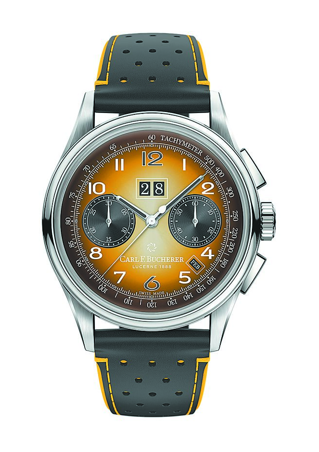 宝齐莱传承系列年历双盘计时码表台北版，表背印有台北知名地标，24万5000元。（宝齐莱提供）