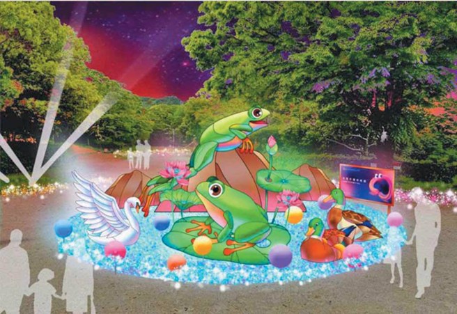 「荷塘蛙鸣 与埤共舞」呈现八德埤塘多样生态的迷人景致。（桃园市八德区公所提供）

