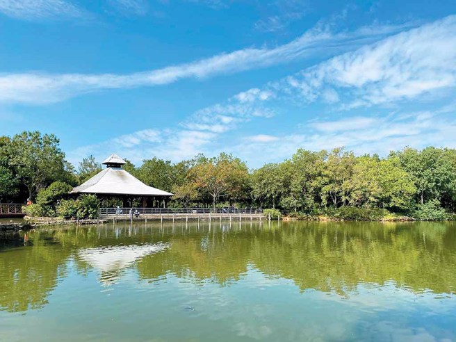 八德埤塘生态公园欢迎民眾休閒时走走散步。（李月霞提供）
