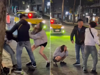 聖誕節唱歌男友、同事互毆！辣妹勸架遭「安全帽尻頭」蹲地爆哭