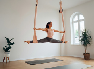 空中瑜伽驚魂！港女獨練遭繩纏腰掛2公尺 受困15分鐘