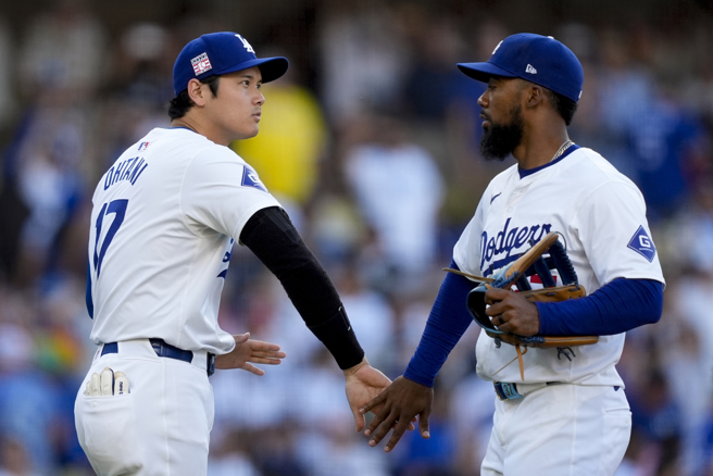 洛杉矶道奇耶诞节后签回Teoscar Hernández，新球季继续和大谷翔平并肩作战。（美联社）