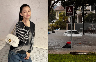 徐若瑄遇新加坡淹水 「冒雨幫兒買飯」愛車受困泡水畫面曝光