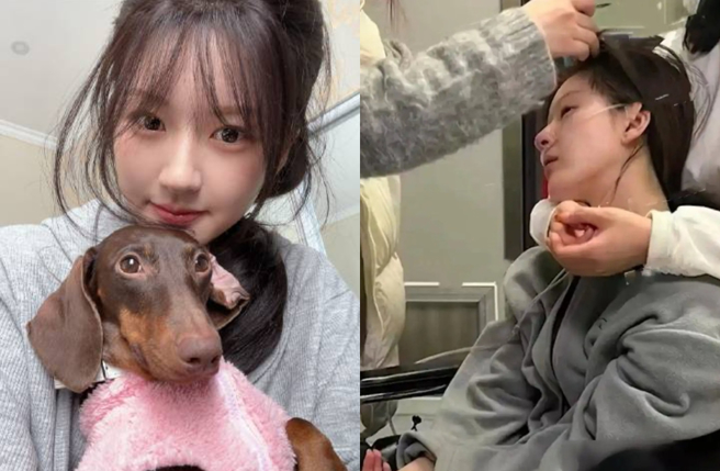 赵露思爆出瘫坐在轮椅、虚弱送急诊。（图／翻摄自微博）