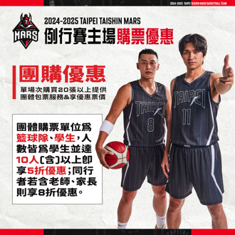 TPBL》台北台新戰神2到4月例行賽門票1月7日開賣 學生揪團最低5折