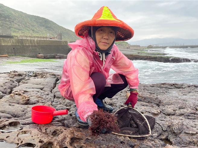 贡寮卯澳海女吴秀莲更身兼卯澳社区发展协会的总舖师，每周举办社区共餐活动。（新北市渔业处提供）