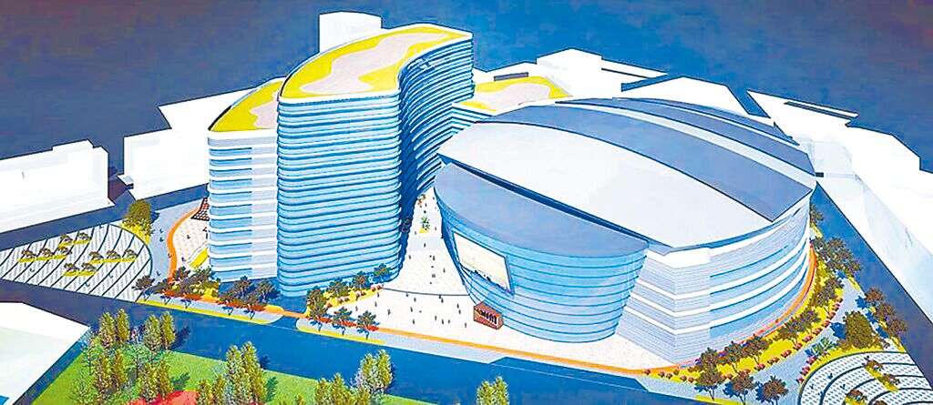 新北市體育局透過BOT方式，規畫將板橋第二運動場打造成可容納1萬人以上的「新北小巨蛋」。圖為模擬圖。（新北市體育局提供／陳慰慈新北傳真）