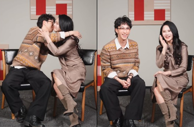 伊能静、小哈利不吝啬表达对彼此的爱。（图／翻摄自微博）