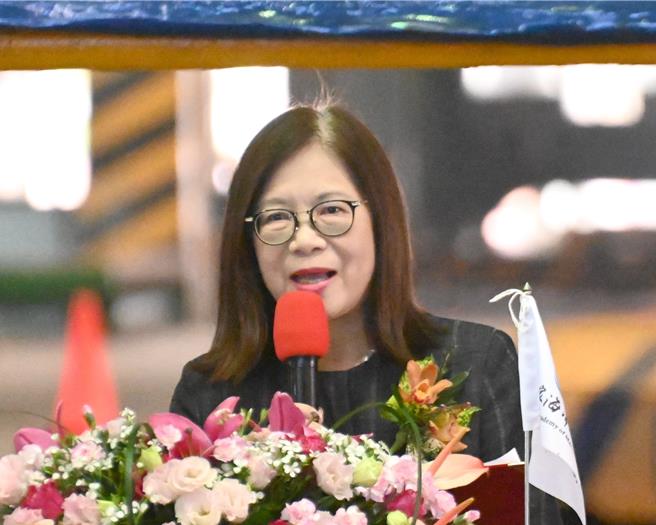 海洋委員會主委管碧玲31日出席台船300噸、100噸級調查船開工典禮。（林瑞益攝）