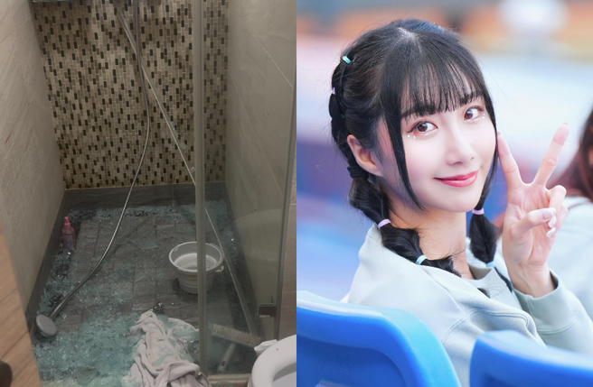 璇璇被家中的浴室门爆裂受伤。（图／threads@璇璇）
