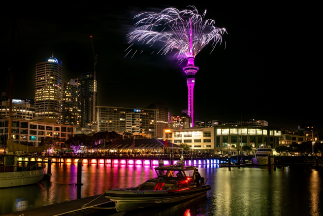 2024年1月1日，天空塔跨年煙火秀。（示意圖：shutterstock／達志）