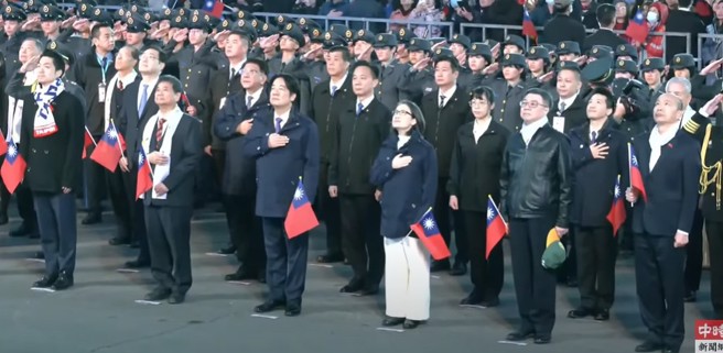 圖為總統府元旦升旗典禮。（取自直播）