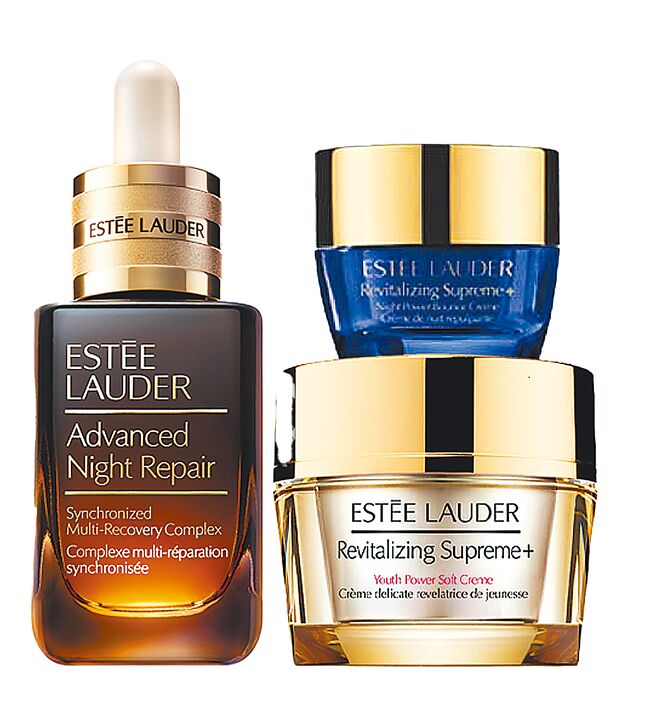 扣新光三越10点skm points＋2100元，兑换ESTEE LAUDER特润胶原日夜体验组（57折）。（新光三越提供）