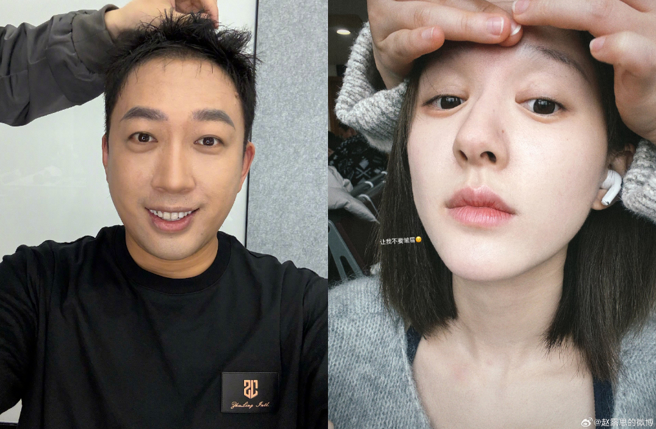 于正(左)一早突然暴走，发文标记赵露思(右)，要她说明清楚。（图／翻摄自于正、赵露思 微博）